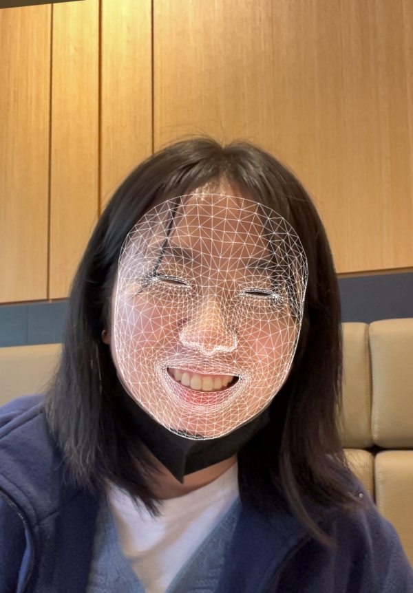 라이브 링크 페이스로 얼굴 움직임을 녹화하는 모습.사진｜김수빈 기자 sb9712@